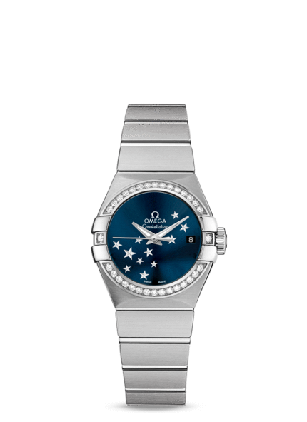 Omega 123.15.27.20.03.001 : Constellation Co-Axial 27 Brushed Stainless Steel / Diamond / Orbis