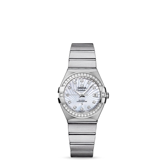 Omega 123.15.27.20.55.001 : Constellation Co-Axial 27 Brushed Stainless Steel / Diamond / MOP Supernova