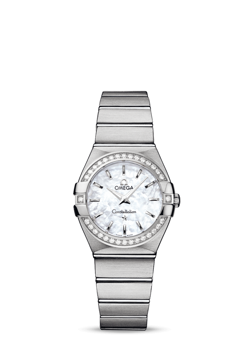 Omega 123.15.27.60.05.001 : Constellation Quartz 27 Brushed Stainless Steel / Diamond / MOP