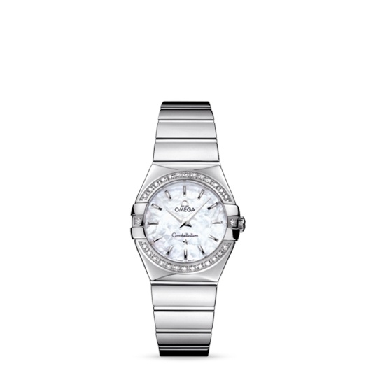 Omega 123.15.27.60.05.002 : Constellation Quartz 27 Polished Stainless Steel / Diamond / MOP