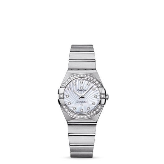 Omega 123.15.27.60.55.002 : Constellation Quartz 27 Brushed Stainless Steel / Diamond / MOP Supernova