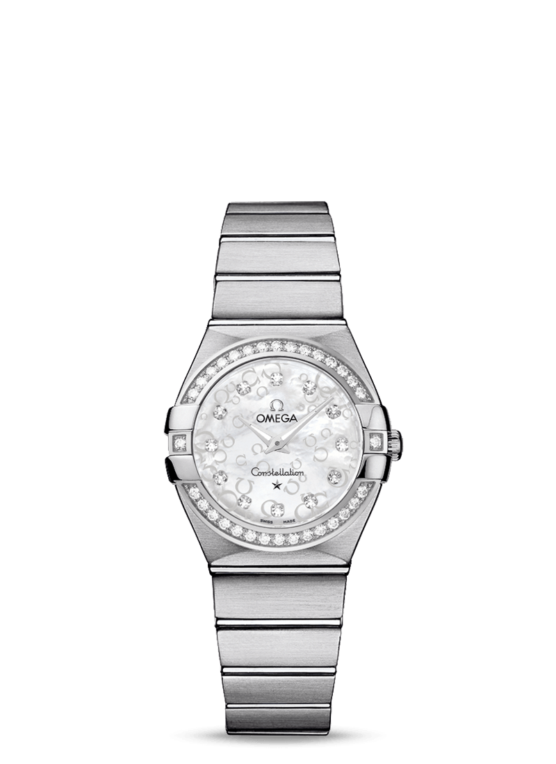 Omega 123.15.27.60.55.005 : Constellation Quartz 27 Brushed Stainless Steel / Diamond / MOP Omega