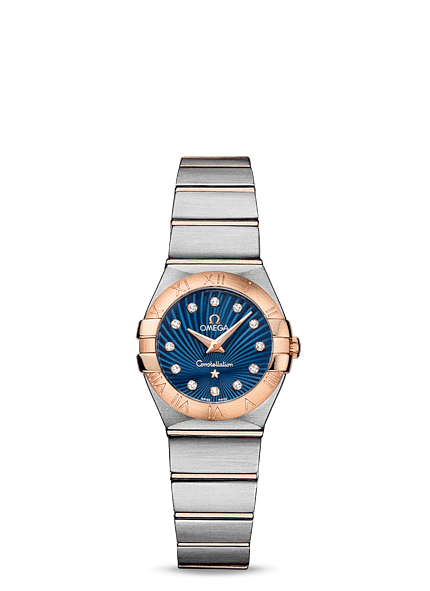 Omega 123.20.24.60.53.001 : Constellation Quartz 24 Brushed Stainless Steel / Red Gold / Blue Supernova