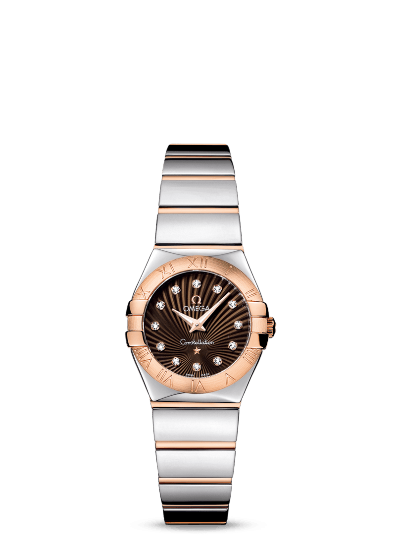Omega 123.20.24.60.63.002 : Constellation Quartz 24 Polished Stainless Steel / Red Gold / Brown Supernova