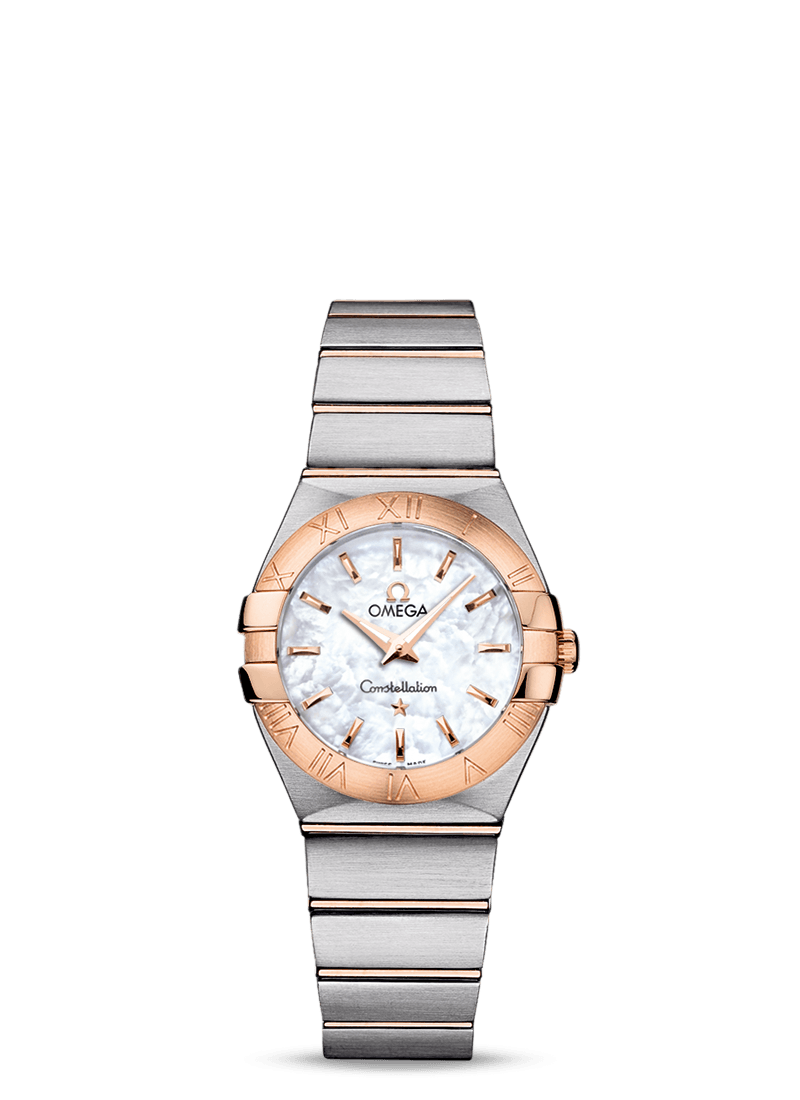Omega 123.20.27.60.05.001 : Constellation Quartz 27 Brushed Stainless Steel / Red Gold / MOP