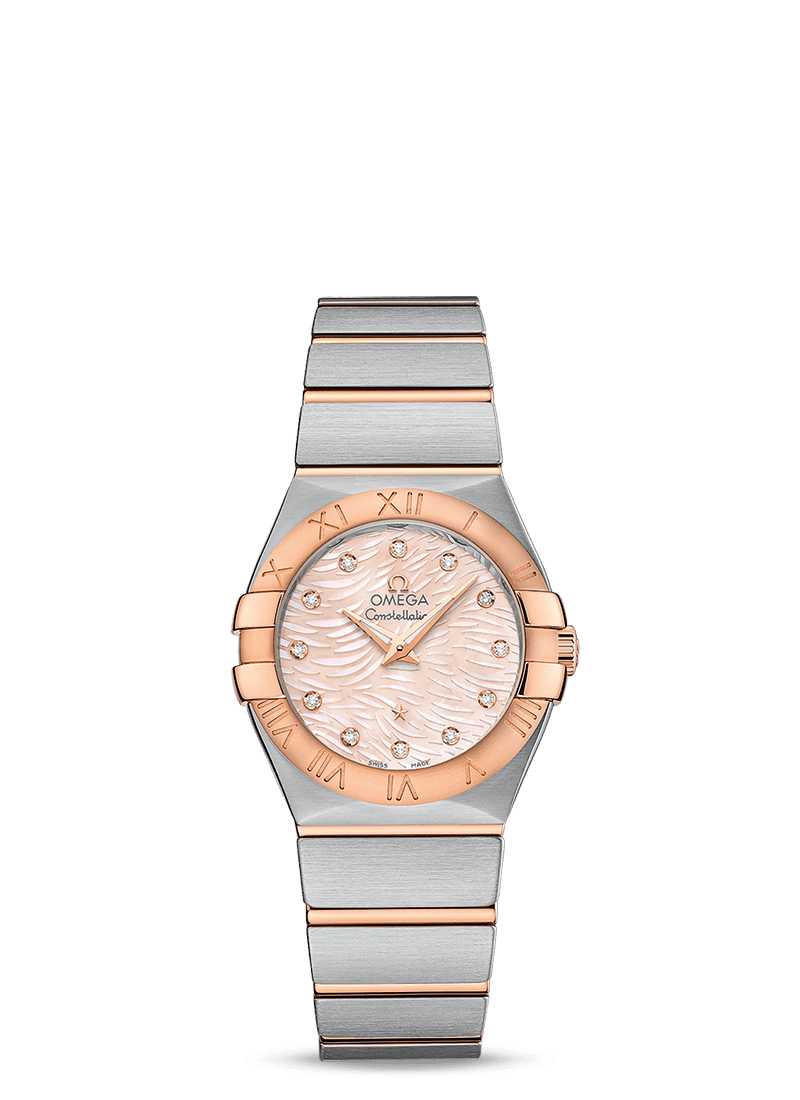 Omega 123.20.27.60.57.004 : Constellation Quartz 27 Brushed Stainless Steel / Red Gold / Pink MOP
