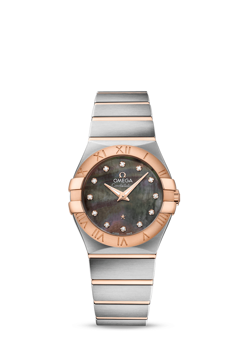 Omega 123.20.27.60.57.006 : Constellation Quartz 27 Brushed Stainless Steel / Red Gold / Tahiti MOP