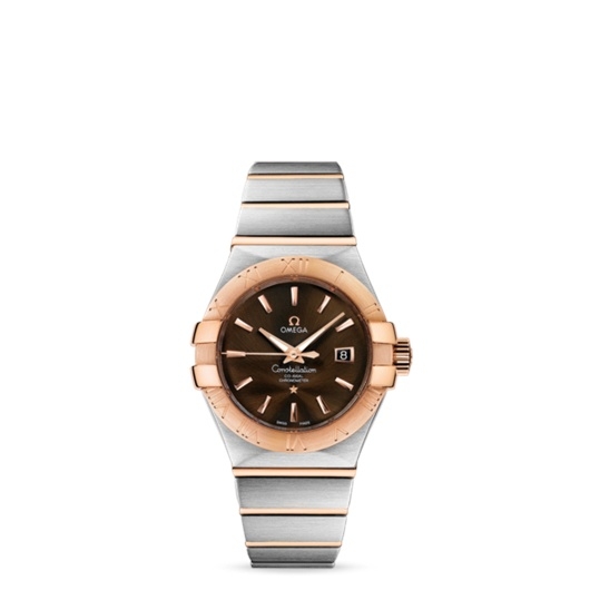 Omega 123.20.31.20.13.001 : Constellation Co-Axial 31 Stainless Steel / Red Gold / Brown