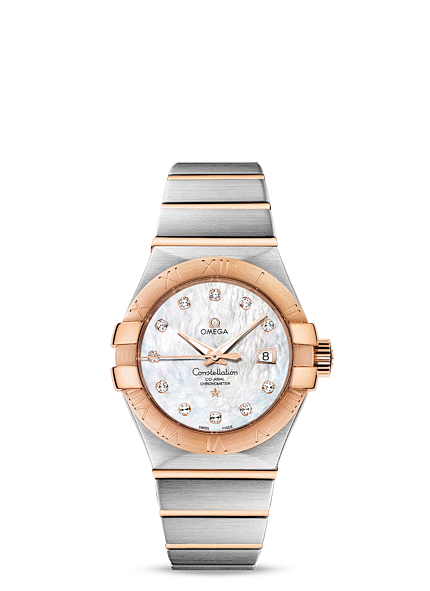 Omega 123.20.31.20.55.001 : Constellation Co-Axial 31 Stainless Steel / Red Gold / MOP