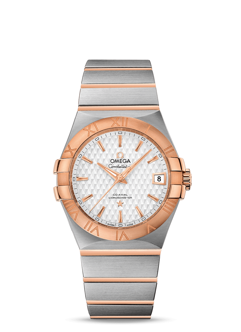 Omega 123.20.35.20.02.005 : Constellation Co-Axial 35 Stainless Steel / Red Gold / Lozenge Silver