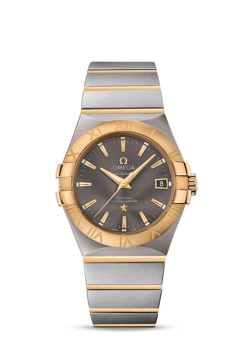 Omega 123.20.35.20.06.001 : Constellation Co-Axial 35 Stainless Steel / Yellow Gold / Grey