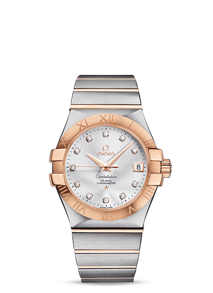 Omega 123.20.35.20.52.001 : Constellation Co-Axial 35 Stainless Steel / Red Gold / Silver