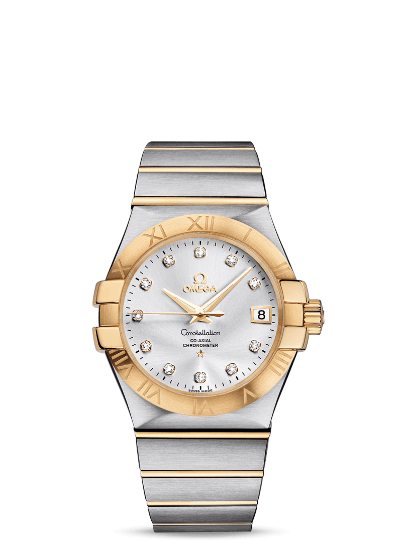 Omega 123.20.35.20.52.002 : Constellation Co-Axial 35 Stainless Steel / Yellow Gold / Silver
