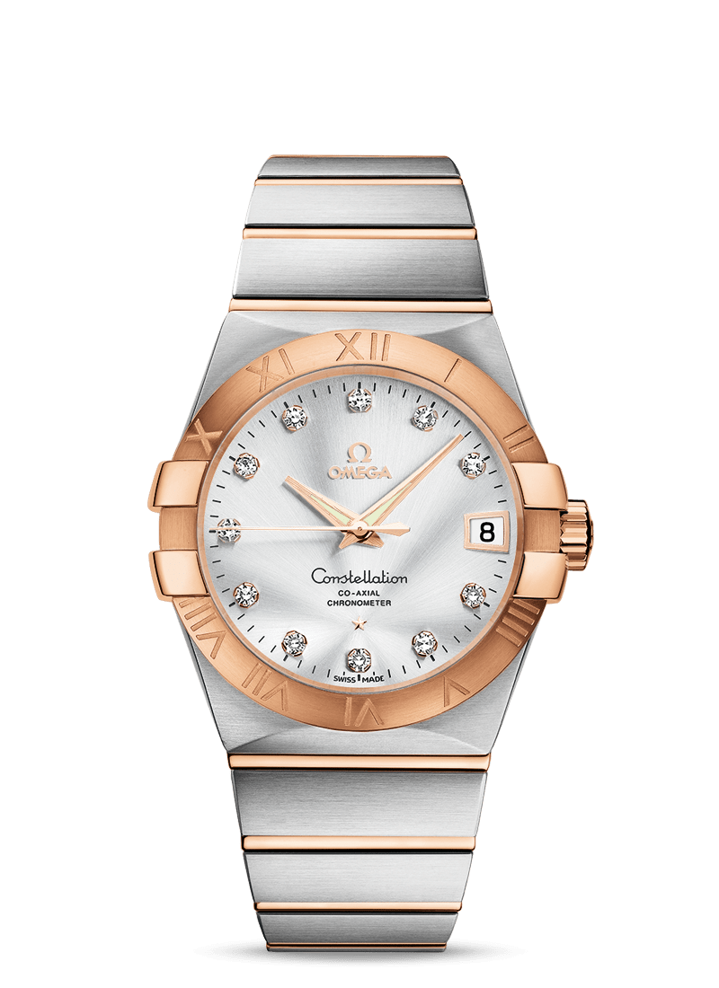 Omega 123.20.38.21.52.001 : Constellation Co-Axial 38 Stainless Steel / Red Gold / Silver