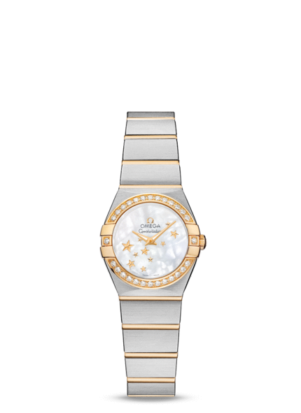 Omega 123.25.24.60.05.001 : Constellation Quartz 24 Brushed Stainless Steel / Yellow Gold / Diamond / MOP Stars