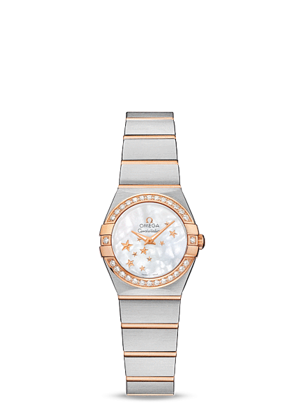 Omega 123.25.24.60.05.002 : Constellation Quartz 24 Brushed Stainless Steel / Red Gold / Diamond / MOP Stars