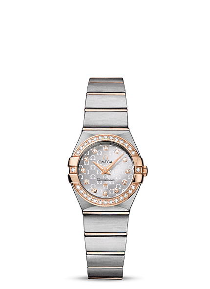 Omega 123.25.24.60.52.001 : Constellation Quartz 24 Brushed Stainless Steel / Red Gold / Diamond / Silver Omega