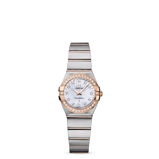 Omega 123.25.24.60.55.002 : Constellation Quartz 24 Brushed Stainless Steel / Red Gold / Diamond / MOP Supernova