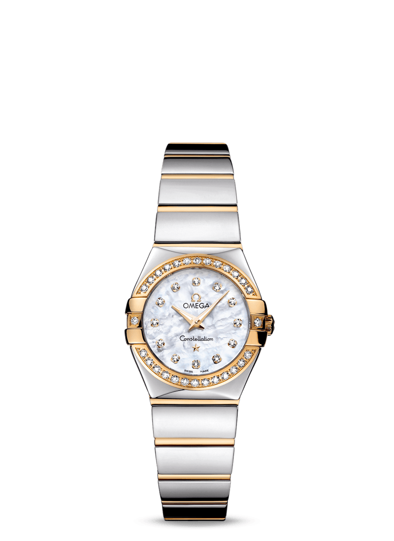 Omega 123.25.24.60.55.007 : Constellation Quartz 24 Polished Stainless Steel / Yellow Gold / Diamond / MOP