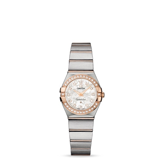 Omega 123.25.24.60.55.009 : Constellation Quartz 24 Brushed Stainless Steel / Red Gold / Diamond / MOP Omega