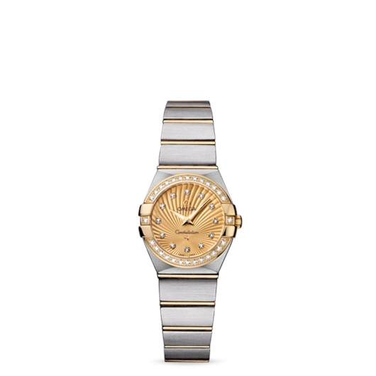 Omega 123.25.24.60.58.001 : Constellation Quartz 24 Brushed Stainless Steel / Yellow Gold / Diamond / Champagne Supernova