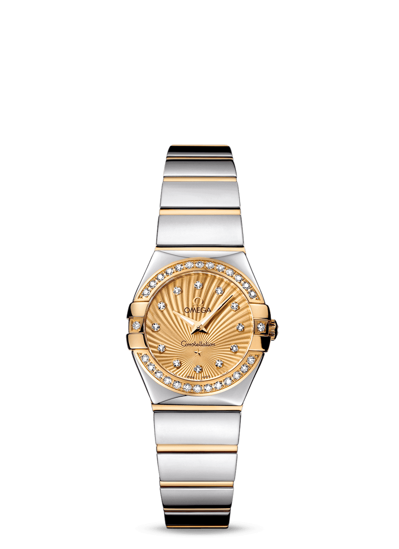 Omega 123.25.24.60.58.002 : Constellation Quartz 24 Polished Stainless Steel / Yellow Gold / Diamond / Champagne Supernova