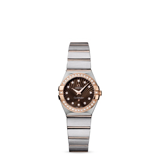 Omega 123.25.24.60.63.001 : Constellation Quartz 24 Brushed Stainless Steel / Red Gold / Diamond / Brown Supernova