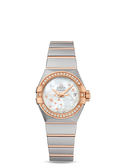Omega 123.25.27.20.05.002 : Constellation Co-Axial 27 Brushed Stainless Steel / Red Gold / Diamond / MOP Stars