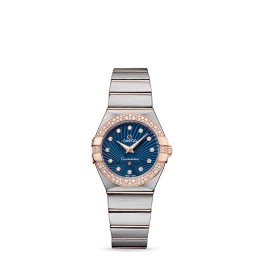 Omega 123.25.27.60.53.001 : Constellation Quartz 27 Brushed Stainless Steel / Red Gold / Snow / Blue Supernova