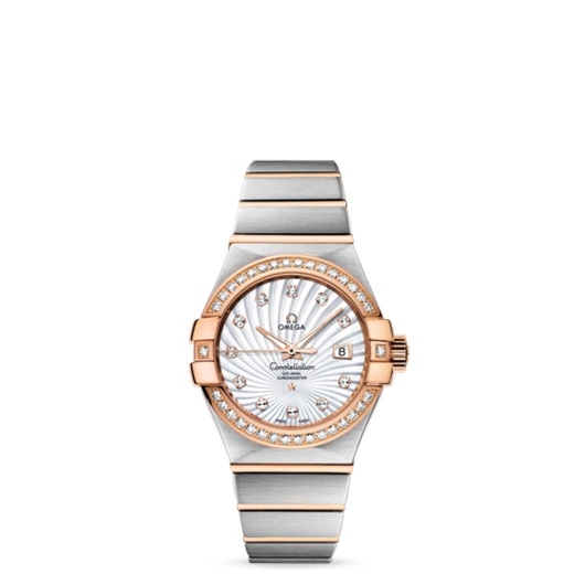 Omega 123.25.31.20.55.001 : Constellation Co-Axial 31 Stainless Steel / Red Gold / Diamond / MOP Supernova