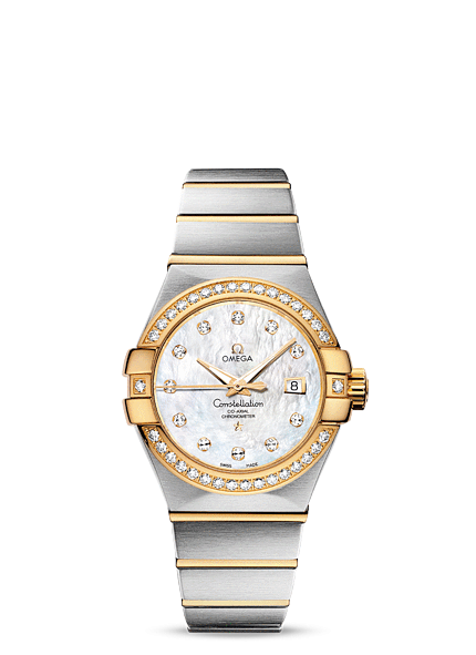 Omega 123.25.31.20.55.003 : Constellation Co-Axial 31 Stainless Steel / Yellow Gold / Diamond / MOP