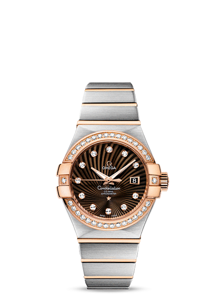 Omega 123.25.31.20.63.001 : Constellation Co-Axial 31 Stainless Steel / Red Gold / Diamond / Brown Supernova