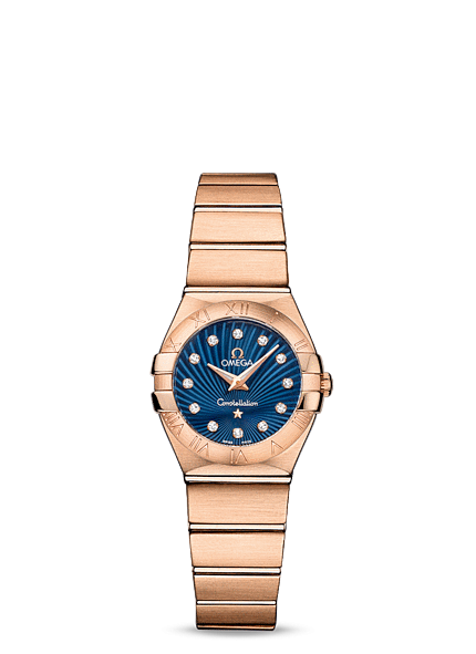 Omega 123.50.24.60.53.001 : Constellation Quartz 24 Brushed Red Gold / Blue Supernova