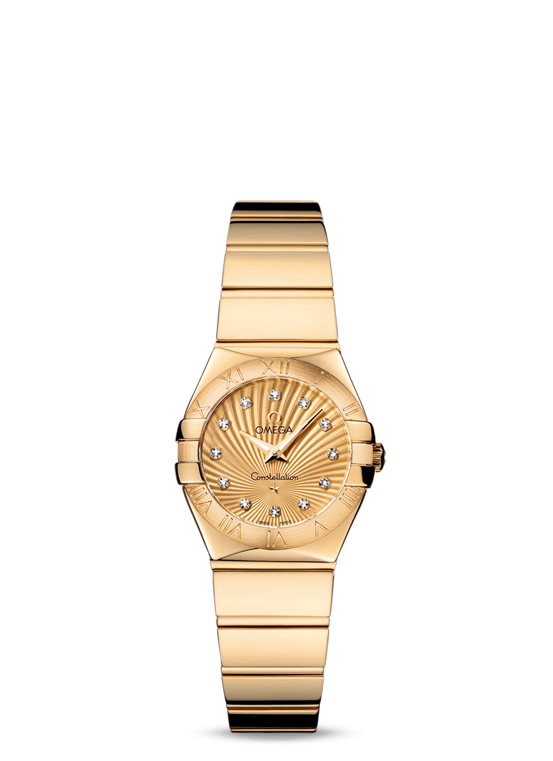 Omega 123.50.24.60.58.002 : Constellation Quartz 24 Polished Yellow Gold / Champagne Supernova