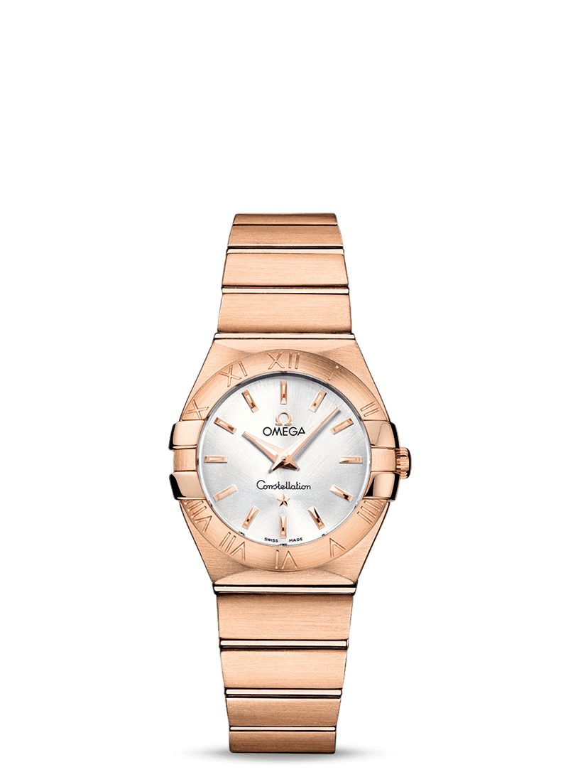 Omega 123.50.27.60.02.001 : Constellation Quartz 27 Brushed Red Gold / Silver