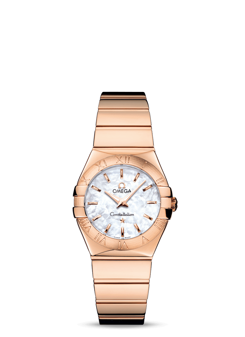 Omega 123.50.27.60.05.003 : Constellation Quartz 27 Polished Red Gold / MOP
