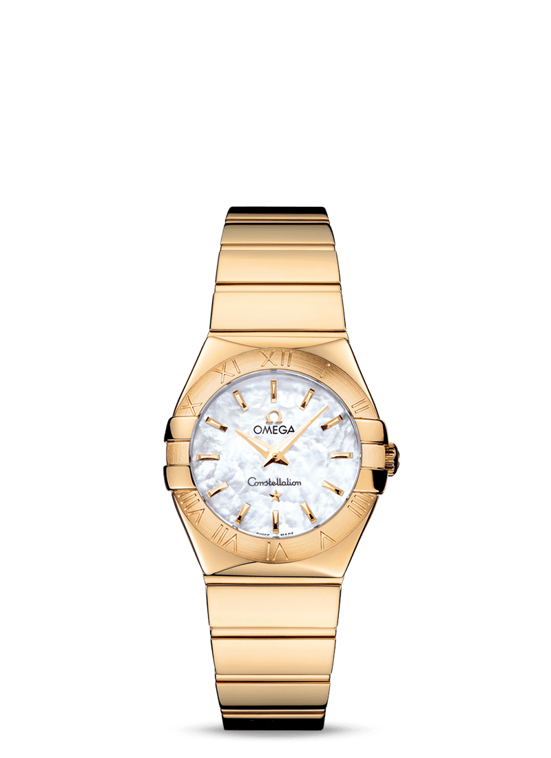 Omega 123.50.27.60.05.004 : Constellation Quartz 27 Polished Yellow Gold / MOP