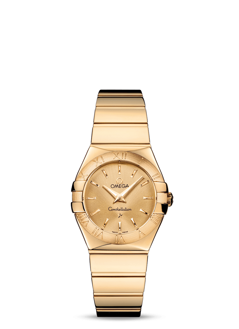 Omega 123.50.27.60.08.002 : Constellation Quartz 27 Polished Yellow Gold / Champagne