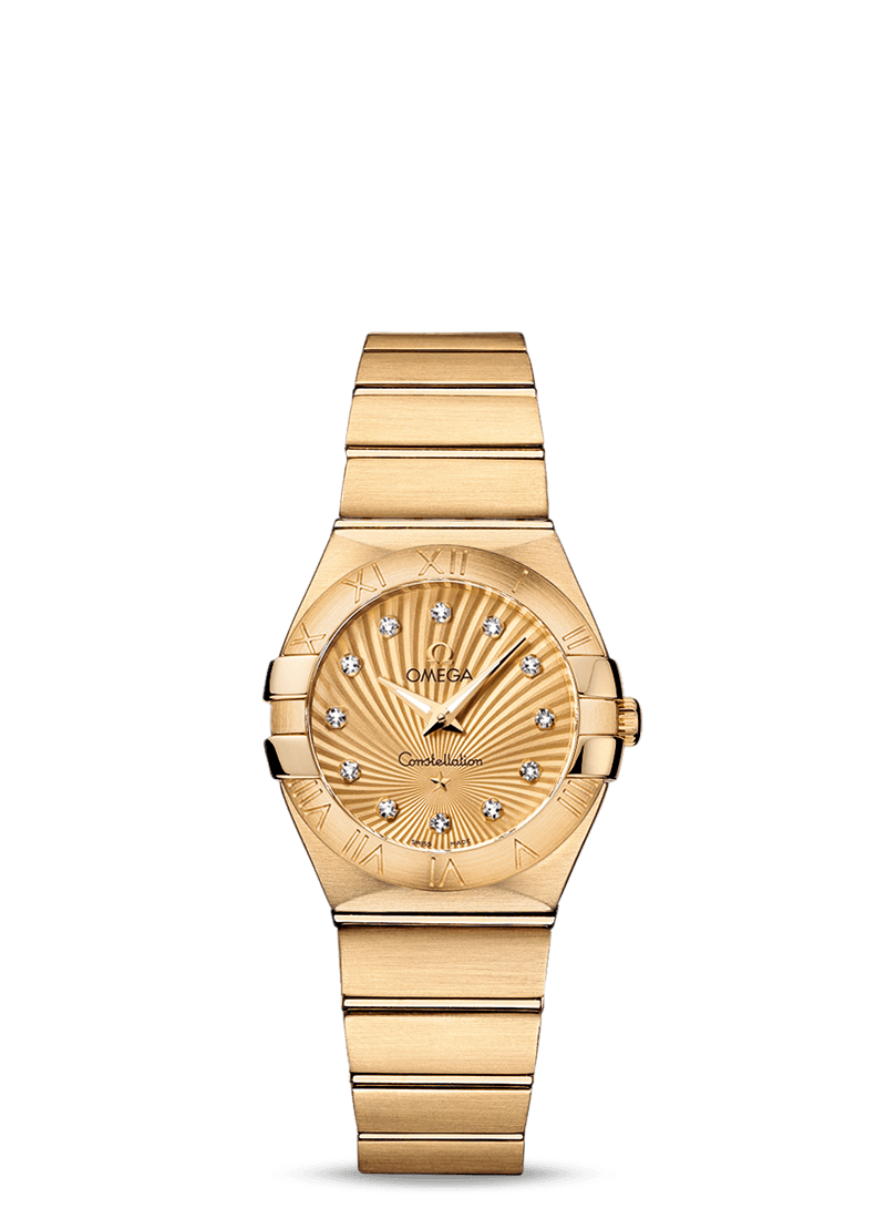 Omega 123.50.27.60.58.001 : Constellation Quartz 27 Brushed Yellow Gold / Champagne Supernova