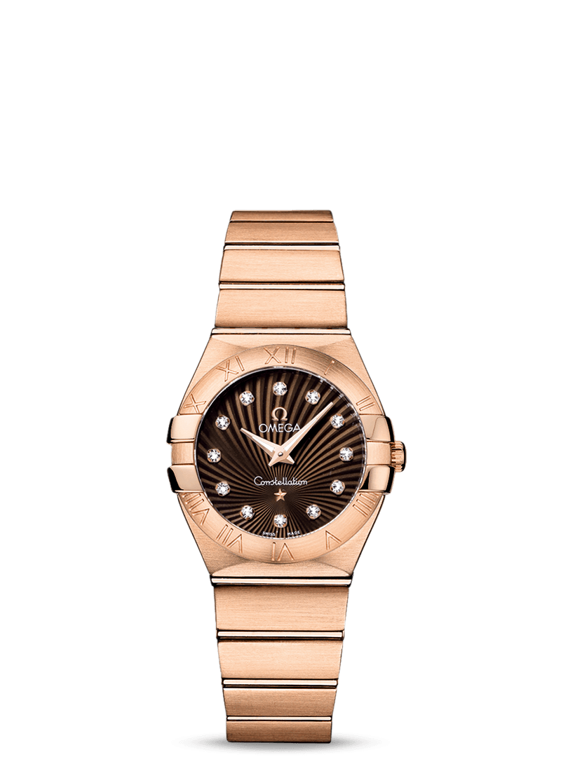 Omega 123.50.27.60.63.001 : Constellation Quartz 27 Brushed Red Gold / Brown Supernova