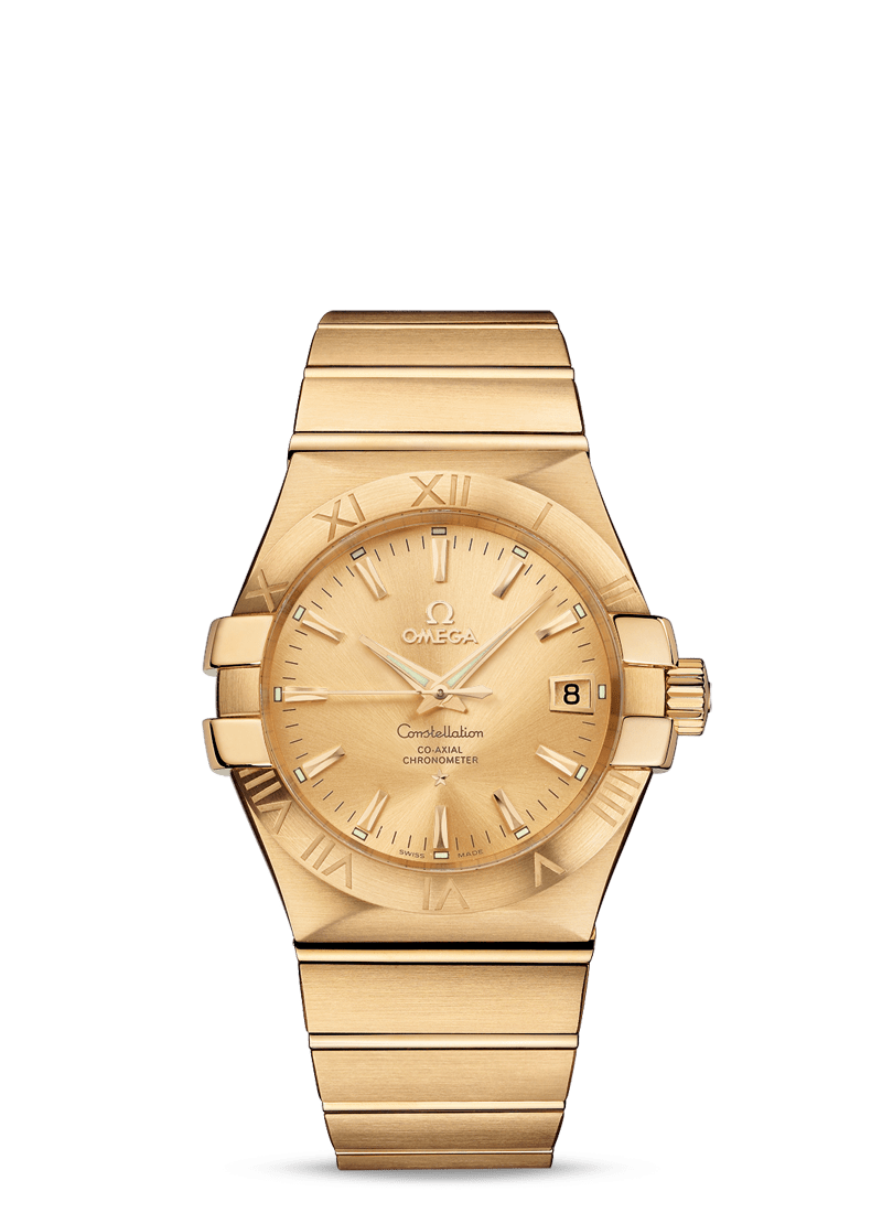 Omega 123.50.35.20.08.001 : Constellation Co-Axial 35 Yellow Gold / Champagne