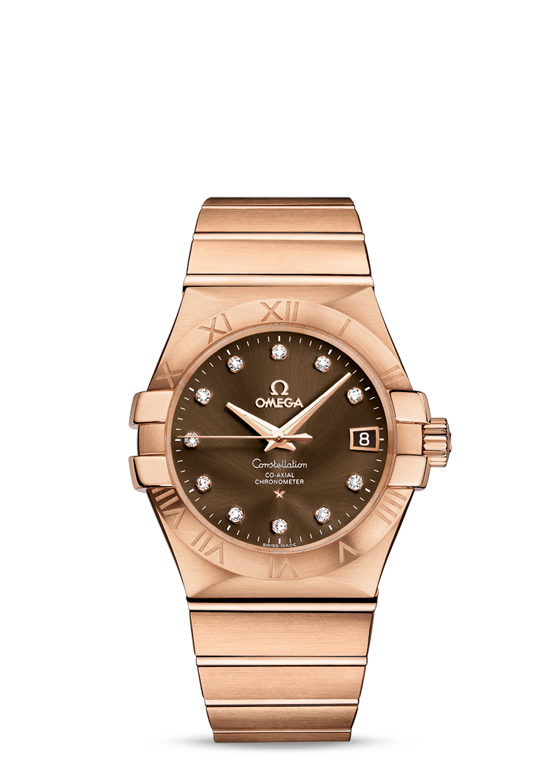 Omega 123.50.35.20.63.001 : Constellation Co-Axial 35 Red Gold / Brown