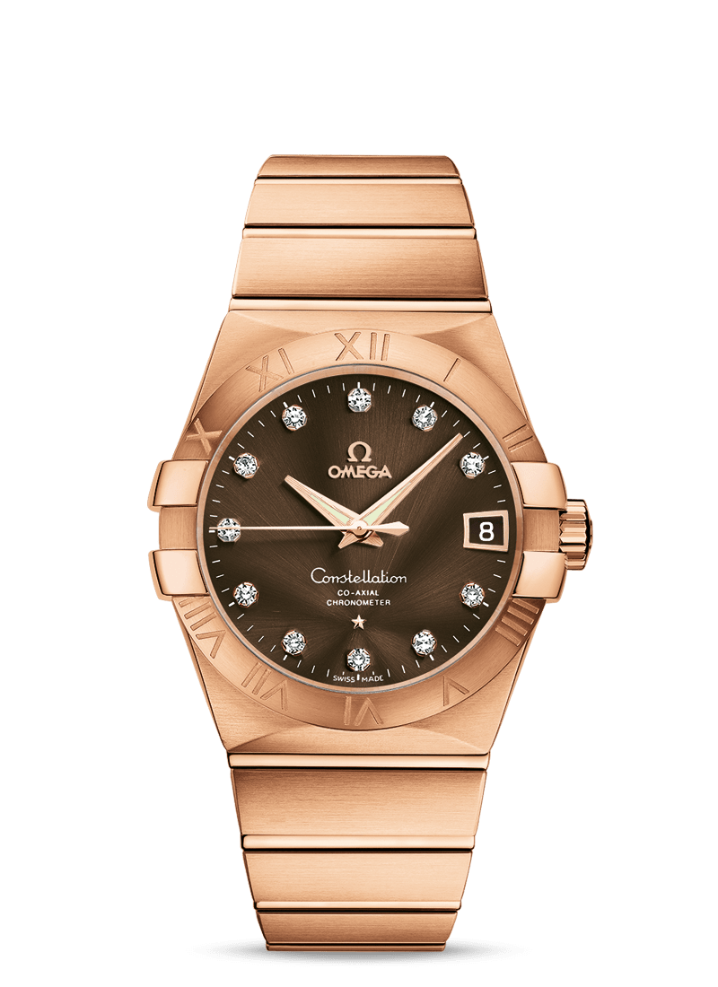 Omega 123.50.38.21.63.001 : Constellation Co-Axial 38 Red Gold / Brown