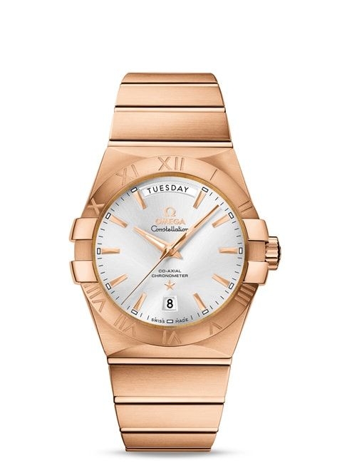 Omega 123.50.38.22.02.001 : Constellation Co-Axial 38 Day-Date Red Gold / Silver
