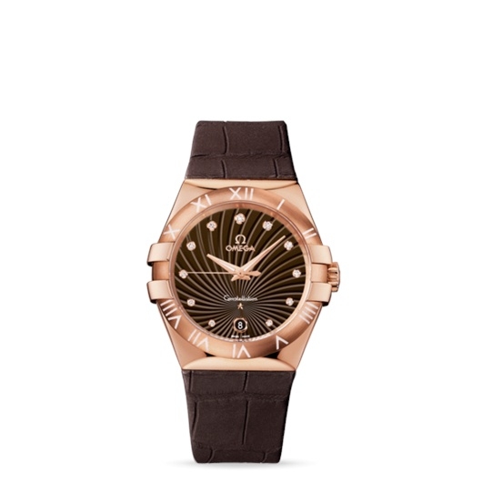 Omega 123.53.35.60.63.001 : Constellation Quartz 35 Red Gold / Brown Supernova / Alligator