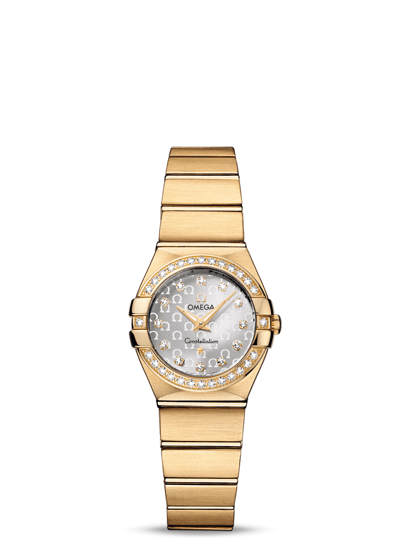 Omega 123.55.24.60.52.002 : Constellation Quartz 24 Brushed Yellow Gold / Diamond / Silver Omega