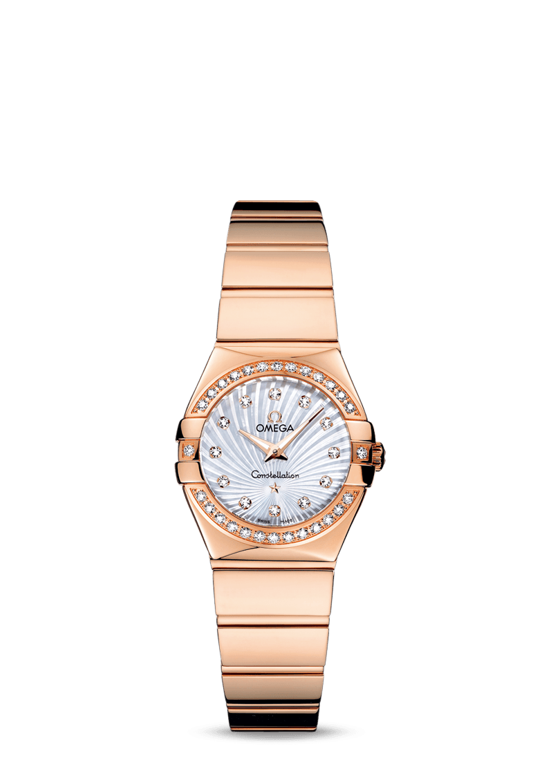 Omega 123.55.24.60.55.005 : Constellation Quartz 24 Polished Red Gold / Diamond / MOP Supernova