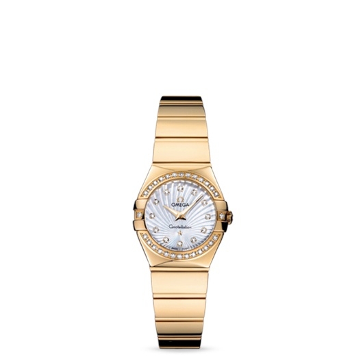 Omega 123.55.24.60.55.007 : Constellation Quartz 24 Polished Yellow Gold / Diamond / MOP Supernova