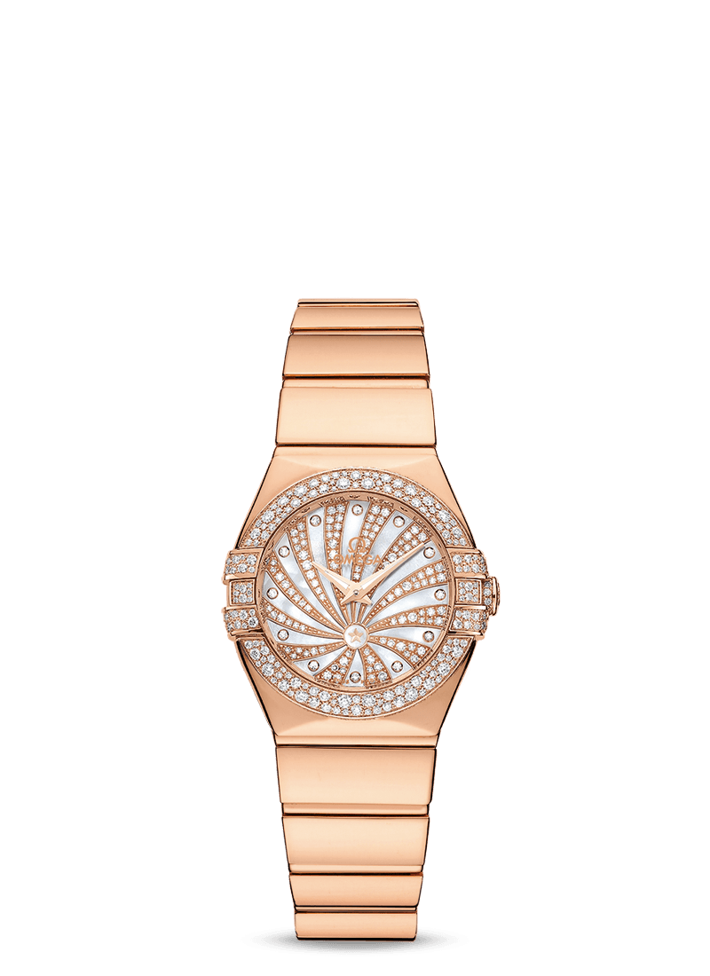 Omega 123.55.24.60.55.013 : Constellation Quartz 24 Polished  Red Gold / Supernova / Snow