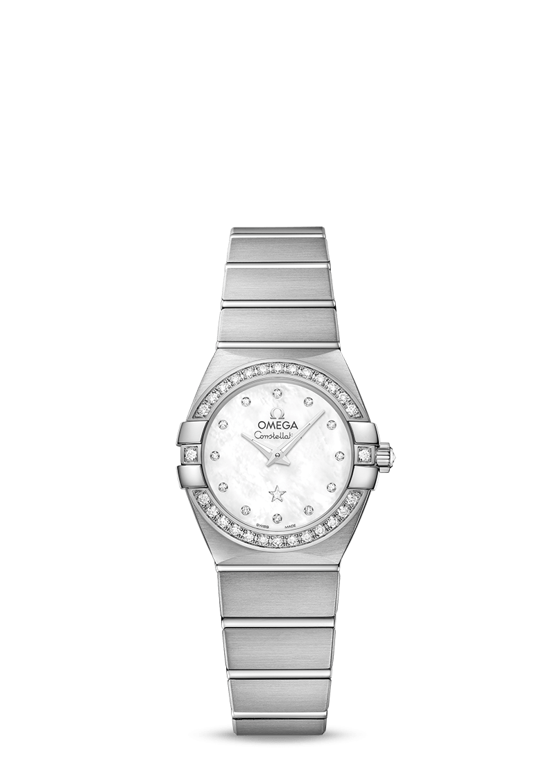 Omega 123.55.24.60.55.017 : Constellation Quartz 24 Brushed White Gold / Diamond / MOP